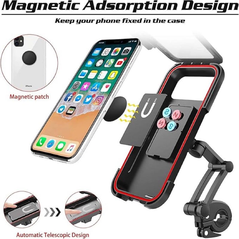 DS ENTERPRISE Bike/Scooty Mobile Stand, Waterproof Cell Phone Mount Holder, Universal Bike-Cycle Handlebar Sensitive Touch Screen, Fit 4-7.2 Inches All Smartphones Adjustable 360° Rotation Phone Case with TPU - Image 4