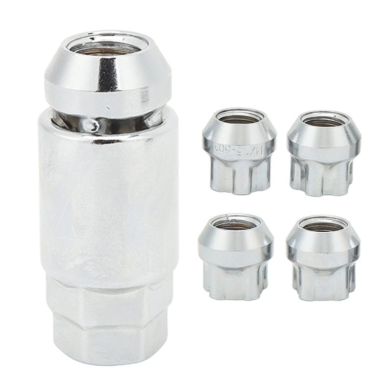 Stainless Steel Wheel Lock Kit Cone Seat Lug Nuts Set Security Key 20 Inch - Image 2