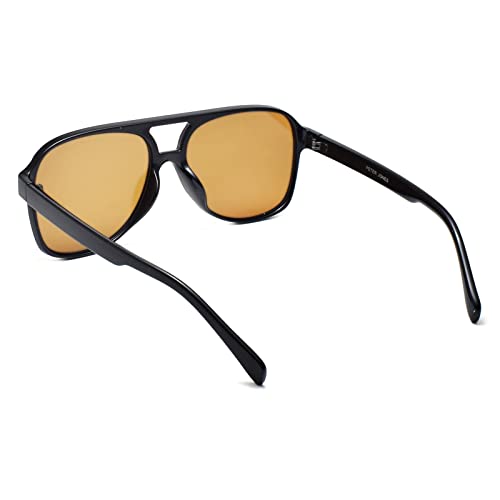 Peter Jones i Black Frame Brown Transparent Lenses IUV Protected Men & Women I Large Aviator Sunglasses I Day/Night (98061TB) - Image 5