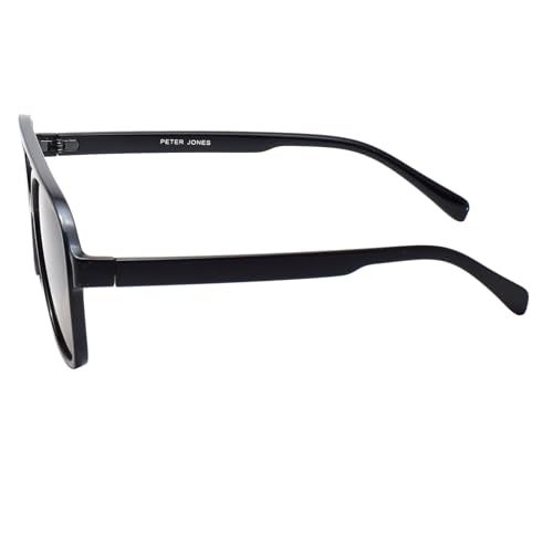 Peter Jones i Black Frame Brown Transparent Lenses IUV Protected Men & Women I Large Aviator Sunglasses I Day/Night (98061TB) - Image 4