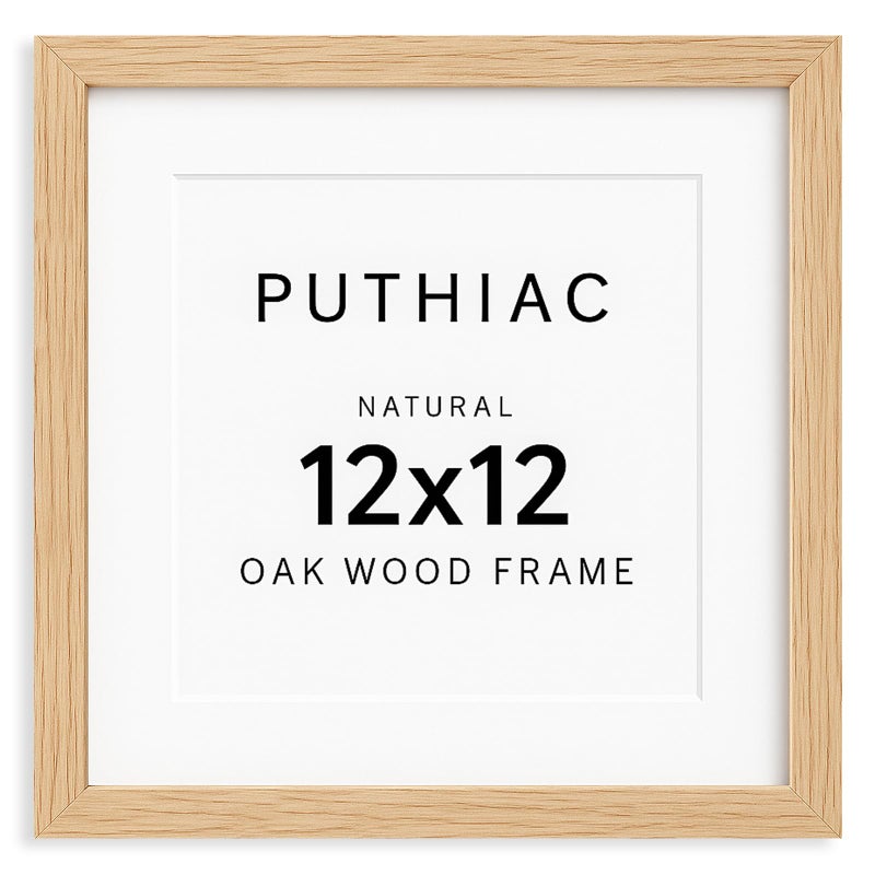 12x12 Oak Wood Picture Frame Minimalist 12x12 Poster Frame 12x12 Picture Frame Wood Natural Solid Wooden Picture Frames for Wall Art Photo and Prints1 Pack Beige