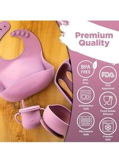 S2C 6 Pcs Silicone Baby Feeding Set, Baby Led Weaning Set, Feeding Supplies for Toddlers New Born Baby Gift Set, Suction Silicone Baby Plate with Divider,Baby Feeder,Bib,Spoon (PINK) - pzsku/Z7BD39C6FAD947F305831Z/45/_/1731918553/424b5744-d53c-4ecc-8907-006abde54d8e