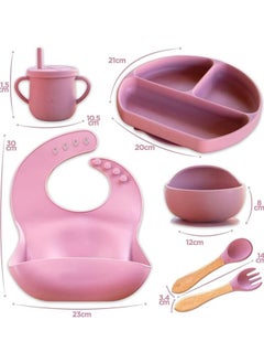 S2C 6 Pcs Silicone Baby Feeding Set, Baby Led Weaning Set, Feeding Supplies for Toddlers New Born Baby Gift Set, Suction Silicone Baby Plate with Divider,Baby Feeder,Bib,Spoon (PINK) - pzsku/Z7BD39C6FAD947F305831Z/45/_/1731918859/c977b3c1-8cbd-4a58-a8b9-74704dcb3d1f