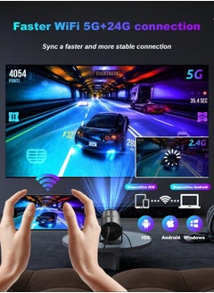 ديقيساند جهاز عرض صغير مزود بشبكة WiFi 6 وبلوتوث، جهاز عرض أفلام خارجي Auto Keystone، شاشة كبيرة قابلة للتعديل بزاوية 180 درجة، جهاز عرض منزلي محمول للهاتف/عصا التلفزيون/الكمبيوتر المحمول/HDMI  - Image 4