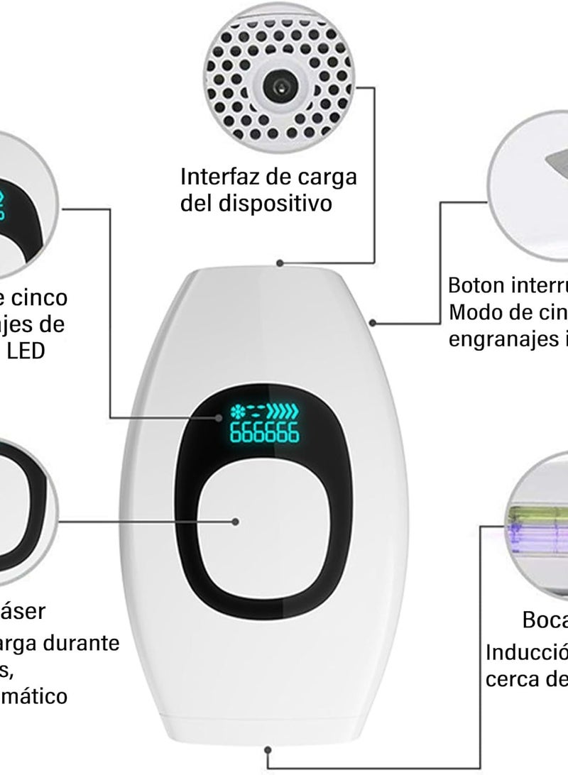 MNGKJHL IPL Hair Removal Device, 999,999 Flashes Professional Painless Hair Removal with Glasses and Shaver, for Face, Bikini Line, Legs, Armpits - Image 3
