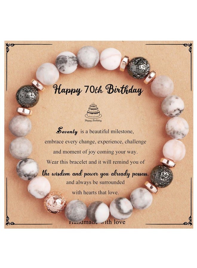 Yiyang 13th 16th 18th 21st 25th 30th 35th 40th 45th 50th 60th 65th 70th 75th 80th Birthday Gifts for Women Girls, Natural Stone Bracelet Birthday Gifts for Women Daughter Mom Sister Grandma, Stone, no - Image 1