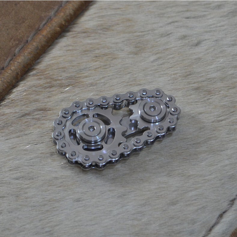New chain fidget spinner gear metal toys SprocketsChains EDC sprocket flywheel wholesale chain sprocket silver - Image 3