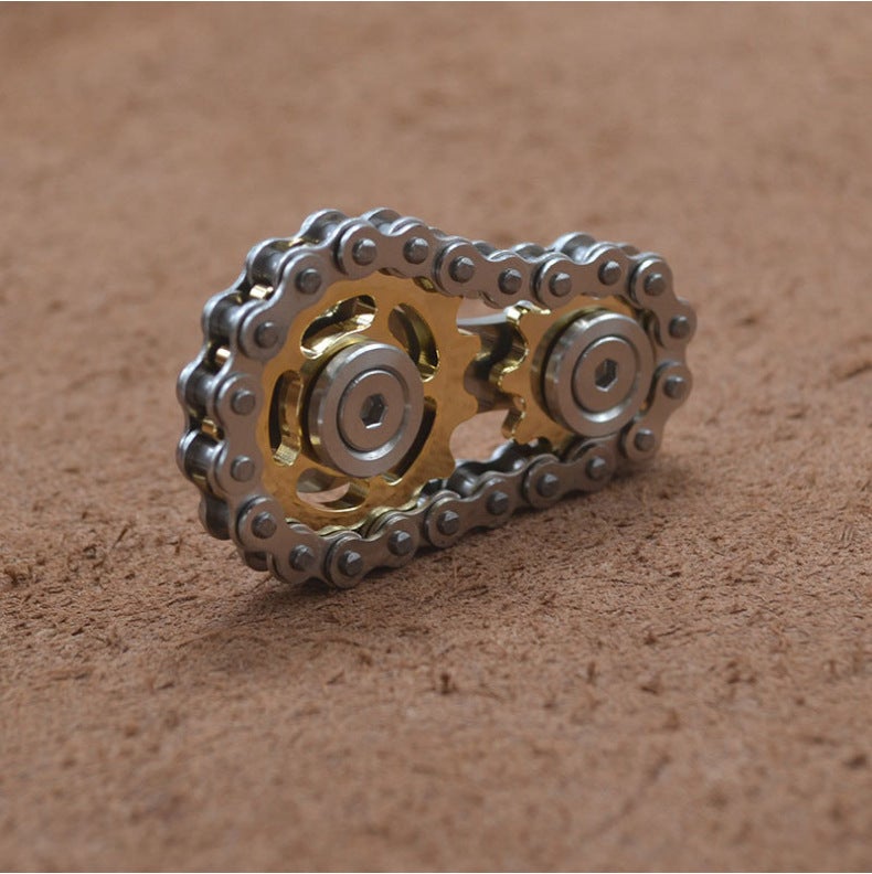 New chain fidget spinner gear metal toys SprocketsChains EDC sprocket flywheel wholesale chain sprocket silver - Image 4