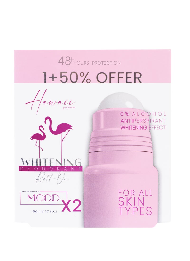 MOOD MOOD Hawaii Whitening Deodorant Roll On Offer 1+50% 50 ML 