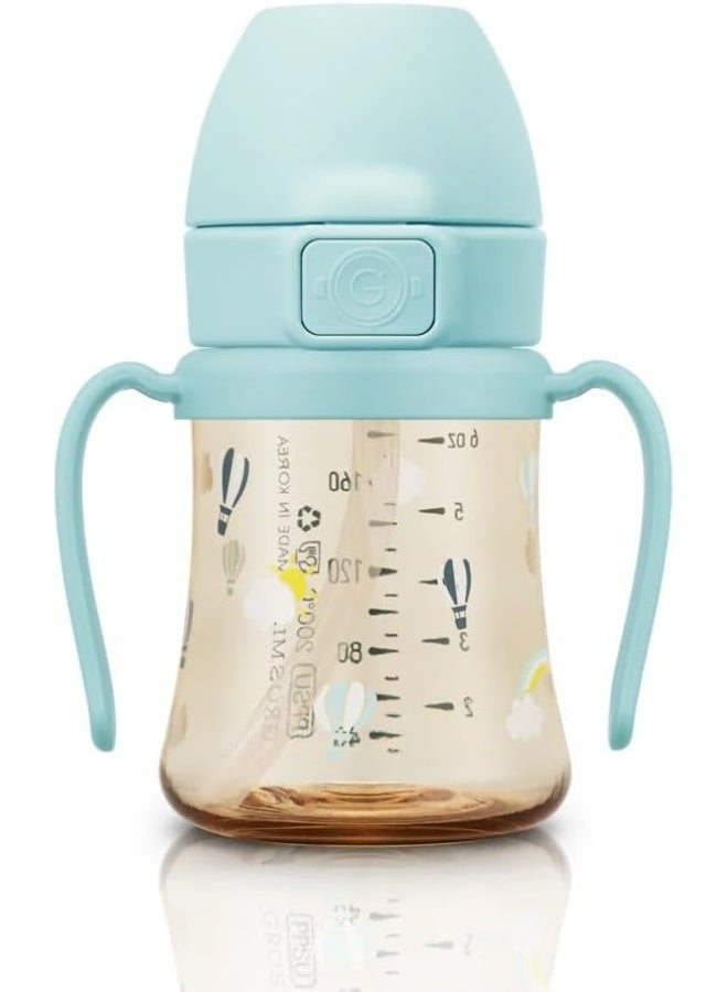 GROSMIMI Flip Top Spill Proof Sippy Cup, PPSU, BPA Free, 6 oz, Stage 2 Straw for Toddlers (Air balloon) - Image 2