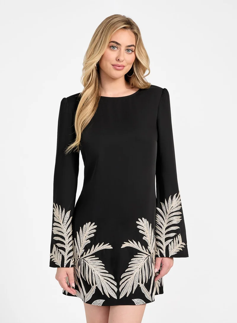 GUESS Long Sleeve  Angele Placed Mini Dress