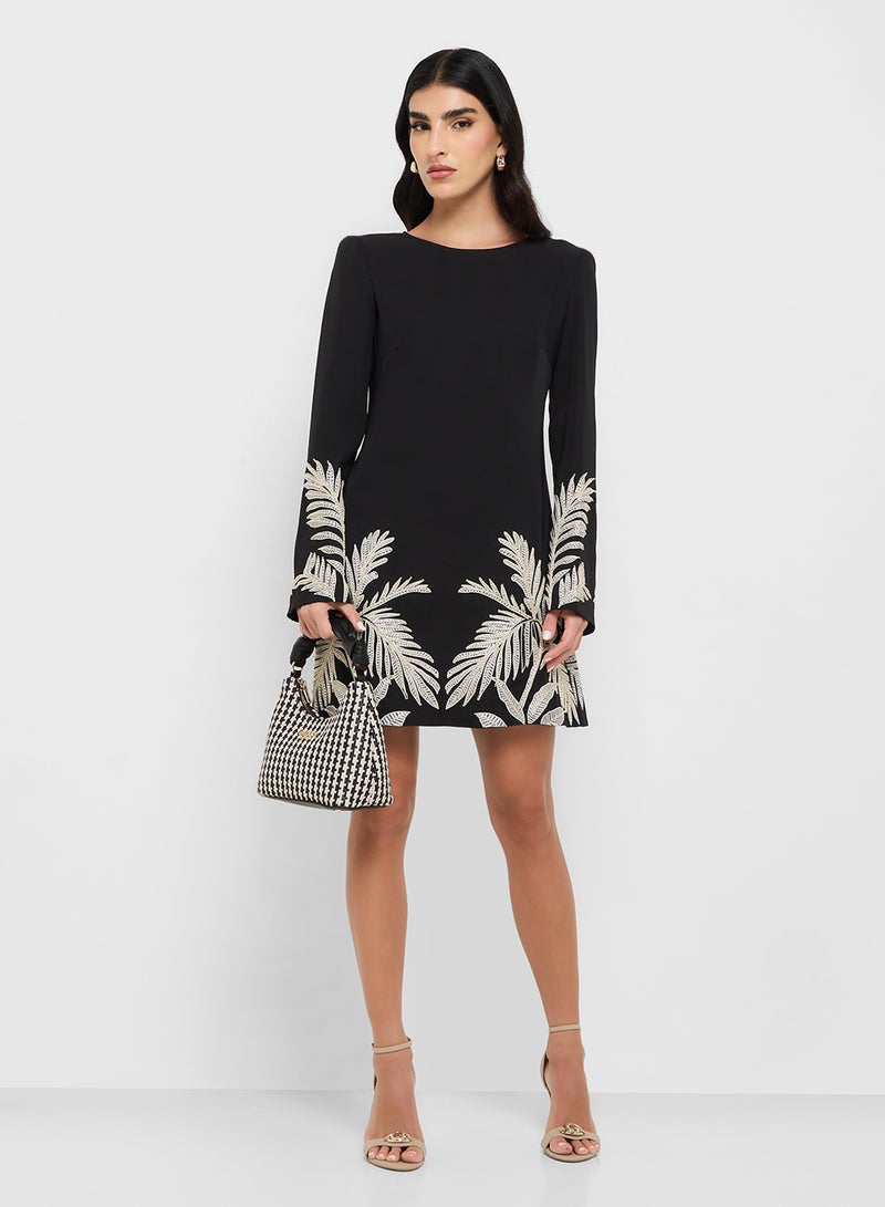 GUESS Long Sleeve  Angele Placed Mini Dress  - Image 4