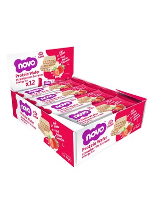 Novo Protein Wafer Bar Strawberries & Cream Flavour Pack of 12 x 40g - pzsku/Z7BD3D196C943AE78C91AZ/45/_/1670571143/2202ec2f-7111-4c39-ab2f-5e4a1324193f
