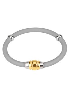 Gold Ring - Light Gray Silicone Men's 20.5CM