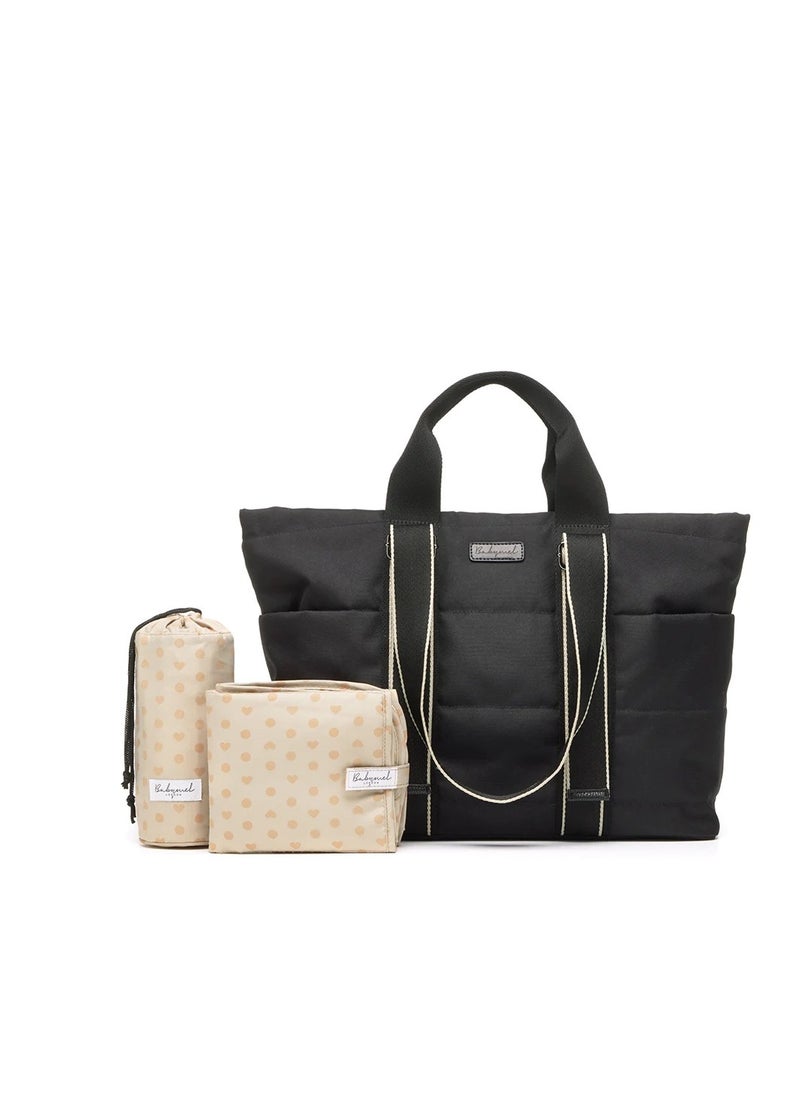 Babymel - Sammi Eco Quilt Convertible Diaper Bag Black - Image 1