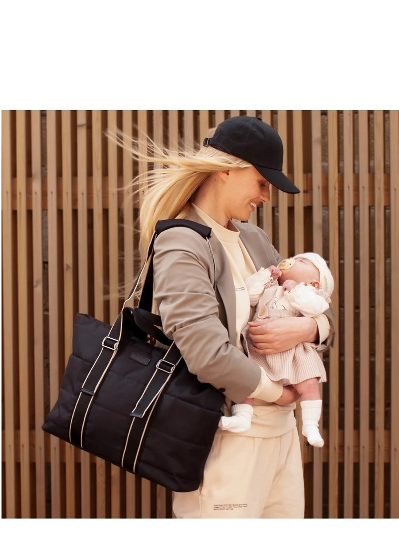 Babymel - Sammi Eco Quilt Convertible Diaper Bag Black - Image 1