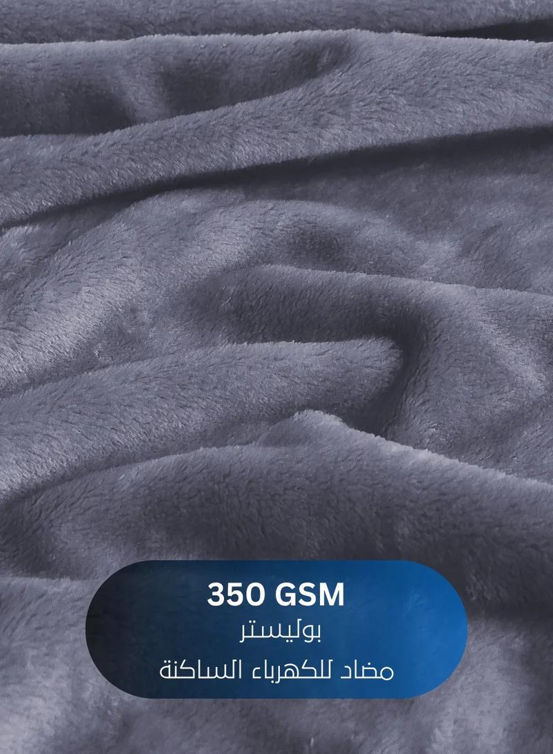 سيد المنسوجات المنزلية بطانية مخمل خفيفه بمقاس مزدوج، سلسلة مورا، 350 جم/متر مربع، 260 × 240 سم، صوف إضافي فائق النعومة لجميع فصول السنة، يستخدم كغطاء للسرير بطانيات .