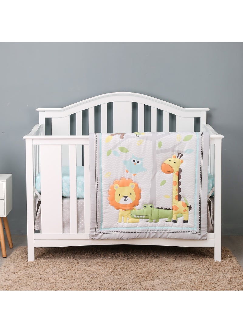 Gonice 3pcs Nursery Set, Crib Bedding Set For Boys And Girls, Ultra Cozy, Breathable And Skin-friendly - Image 1