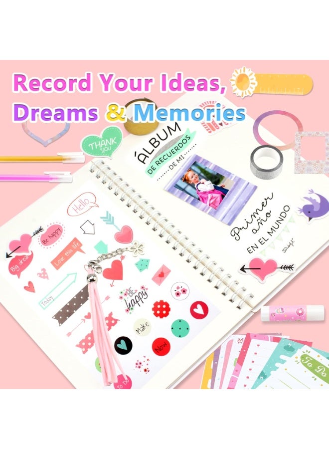 FUYAHA DIY Journal Kit, Scrapbooking Supplies Set for Girls 6-13 Years Old - Diary Art Crafts Kit, Birthday Gifts and Toys - Image 5