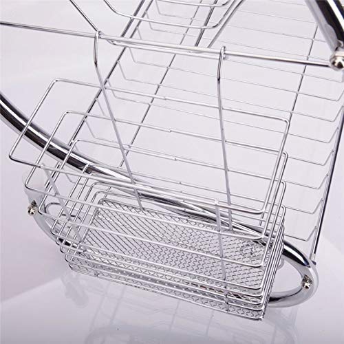 Anugrah SShaped 2Tier MultiFunction Stainless Steel Dish Drying RackCup Drainer Holder for KitchenSilver Made in India - Image 4
