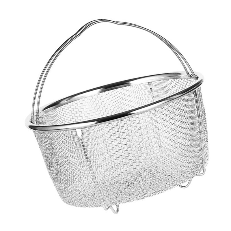 Mesh Steaming Basket Stainless Steel Comfortable Handles Heat Resistant Steaming Basket for Cooking Kitchen 18x18cm - Image 3