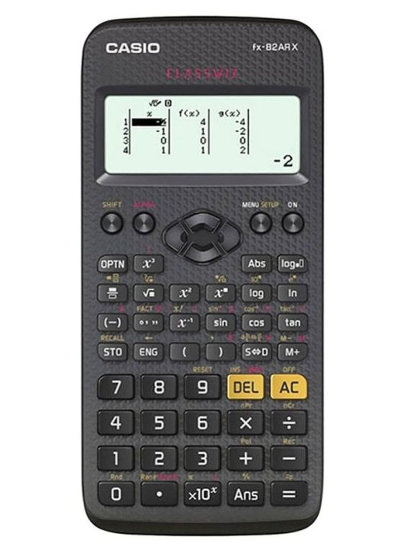 كاسيو آلة حاسبة علمية محمولة طراز FX-82ARX-W-DH أسود/ أبيض/ رمادي - Image 1