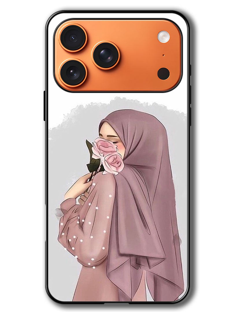 Theodor Case Compatible with Apple iPhone 17 Pro Max 6.9 Inch Protection Shockproof Bumper Cover Holding Roses Girl - Image 1