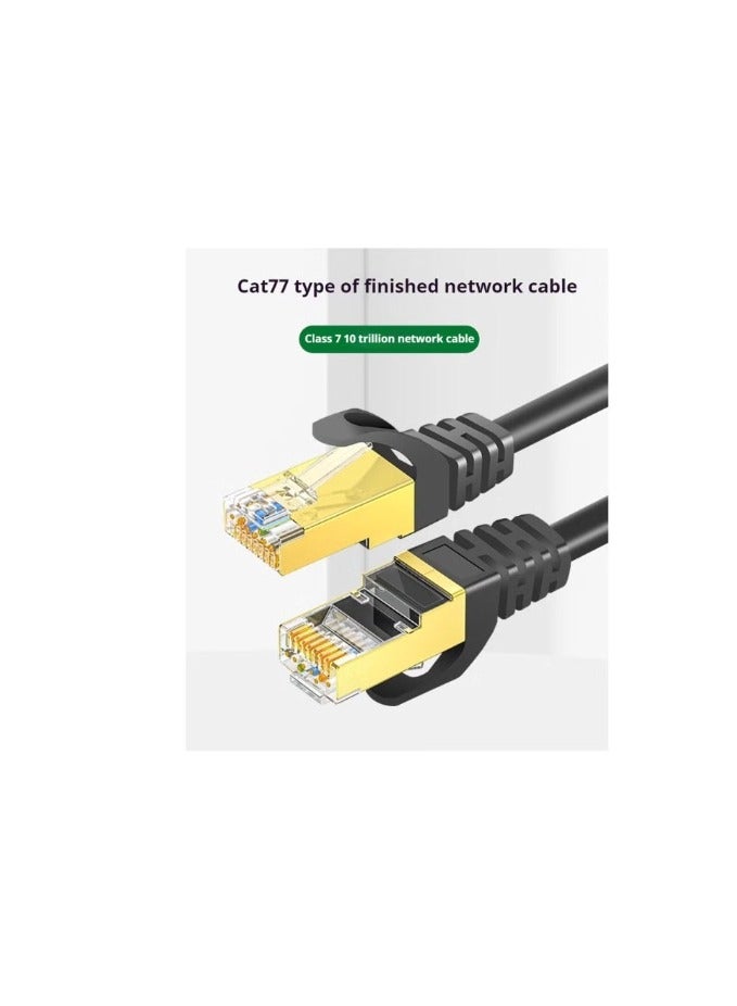 كابل إيثرنت Cat 7 بطول 2 متر، كابل LAN مسطح عالي السرعة 10 جيجابت، مع موصل مطلي بالذهب RJ45، وصلة إنترنت محمية بسرعة 10 جيجابت في الثانية 600 ميجاهرتز، يستخدم للمفاتيح وأجهزة التوجيه والمودم - Image 1