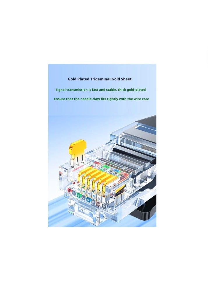 كابل إيثرنت Cat 7 بطول 2 متر، كابل LAN مسطح عالي السرعة 10 جيجابت، مع موصل مطلي بالذهب RJ45، وصلة إنترنت محمية بسرعة 10 جيجابت في الثانية 600 ميجاهرتز، يستخدم للمفاتيح وأجهزة التوجيه والمودم - Image 3