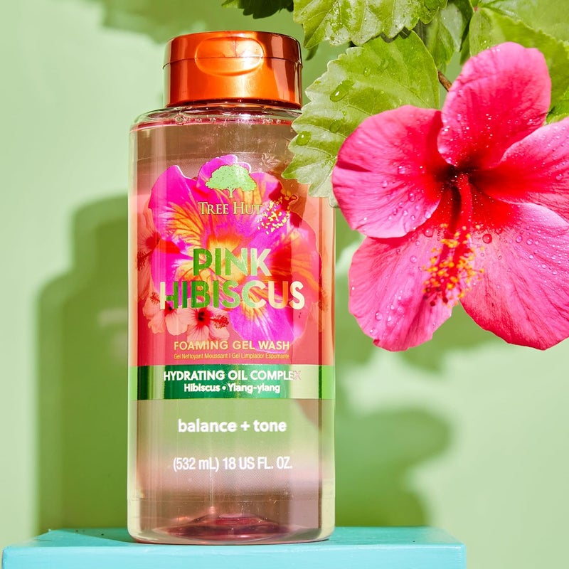 Tree Hut Pink Hibiscus Radiant & Refreshing Foaming Gel Wash, 18 oz - Image 4