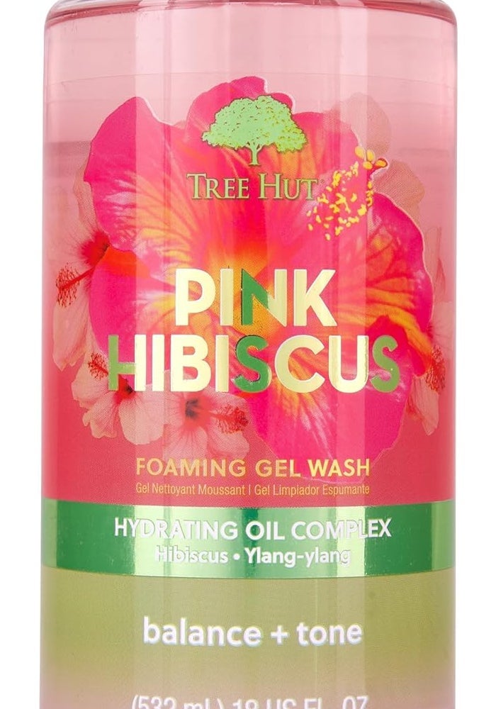 Tree Hut Pink Hibiscus Radiant & Refreshing Foaming Gel Wash, 18 oz - Image 1