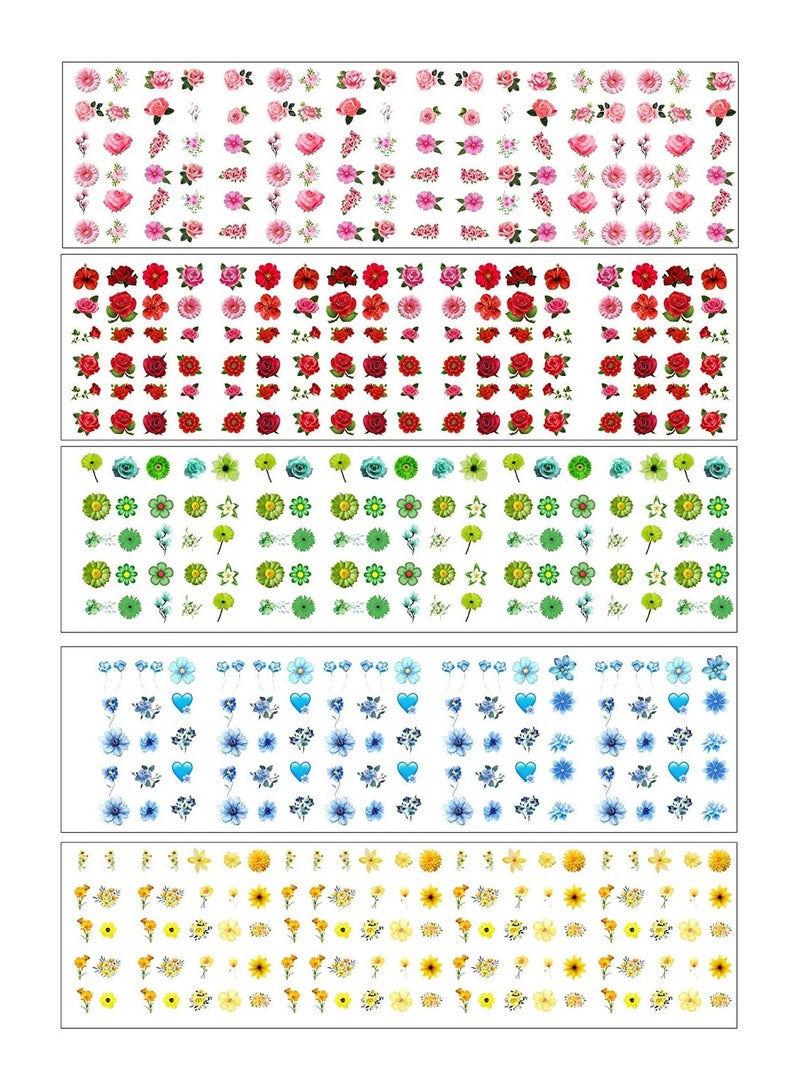 Generic A water nail sticker sticker containing 510 different shapes and different colors, colored flower shapes, a large package suitable for beauty stores, printed by Up to Date Egypt - Image 1