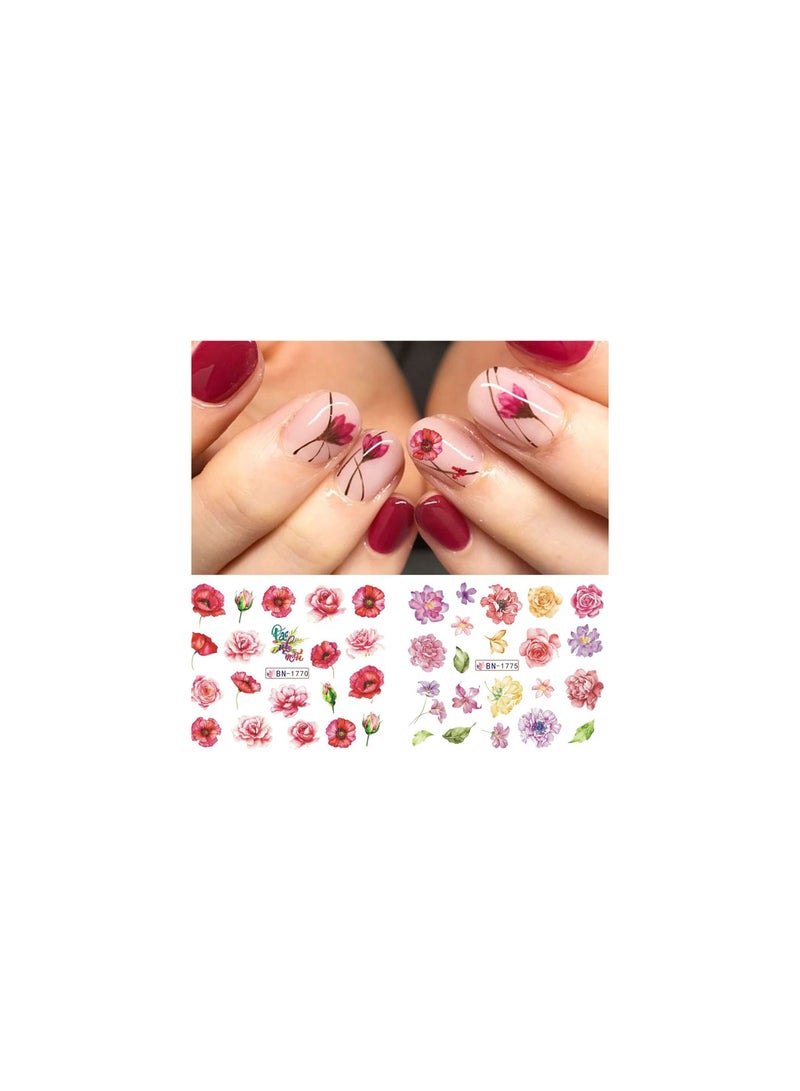 Generic A water nail sticker sticker containing 510 different shapes and different colors, colored flower shapes, a large package suitable for beauty stores, printed by Up to Date Egypt - Image 4