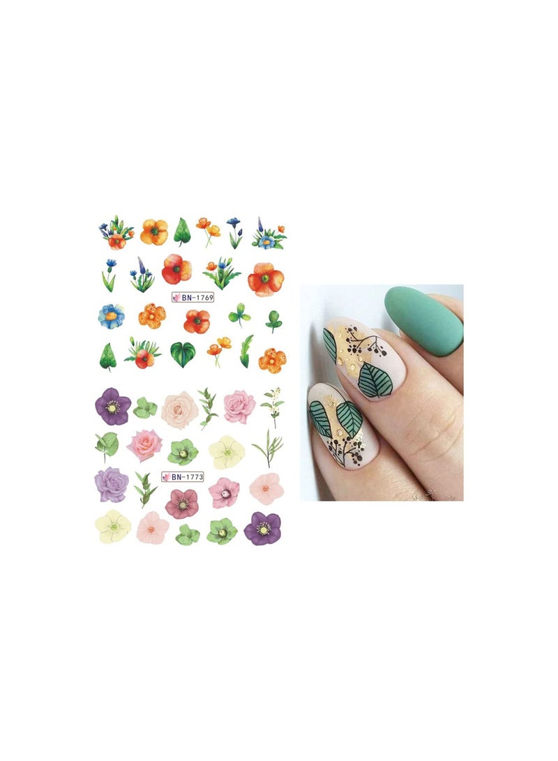 Generic A water nail sticker sticker containing 510 different shapes and different colors, colored flower shapes, a large package suitable for beauty stores, printed by Up to Date Egypt - Image 2