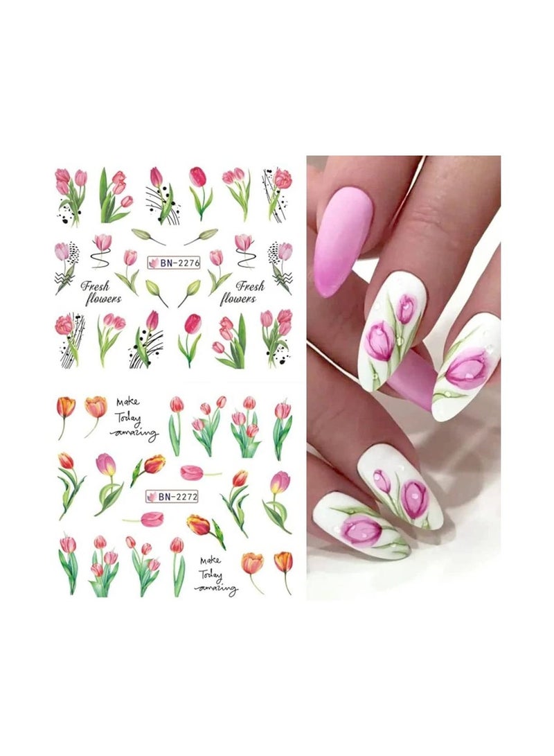 Generic A water nail sticker sticker containing 510 different shapes and different colors, colored flower shapes, a large package suitable for beauty stores, printed by Up to Date Egypt - Image 5