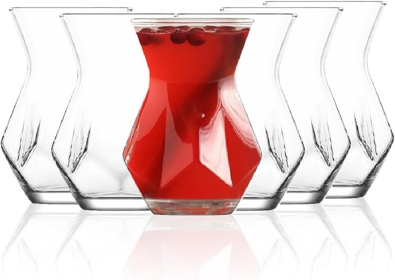 LAV Turkish Tea Glass Set of 6  Traditional Turkish Design  Perfect for Serving Turkish Tea and Other Hot Beverages  Ideal for Home and Cultural Gatherings  Recyclable Glass  Dishwasher Safe - Image 1