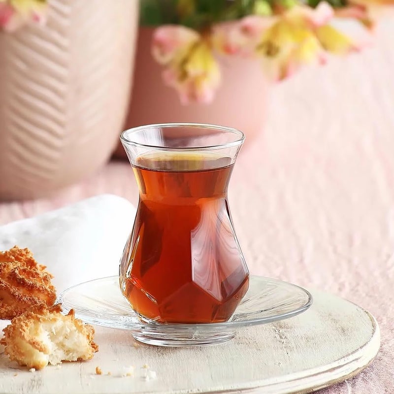 LAV Turkish Tea Glass Set of 6  Traditional Turkish Design  Perfect for Serving Turkish Tea and Other Hot Beverages  Ideal for Home and Cultural Gatherings  Recyclable Glass  Dishwasher Safe - Image 4