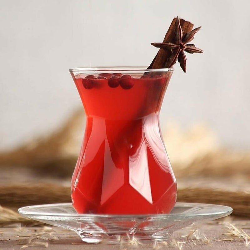 LAV Turkish Tea Glass Set of 6  Traditional Turkish Design  Perfect for Serving Turkish Tea and Other Hot Beverages  Ideal for Home and Cultural Gatherings  Recyclable Glass  Dishwasher Safe - Image 3