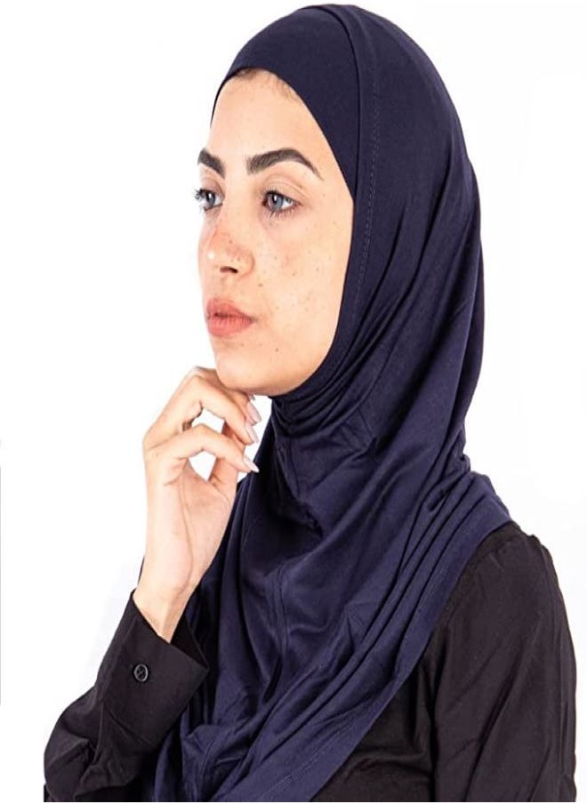 Fatah Syrian Veil Two-Pieces Cotton - Navy Blue 