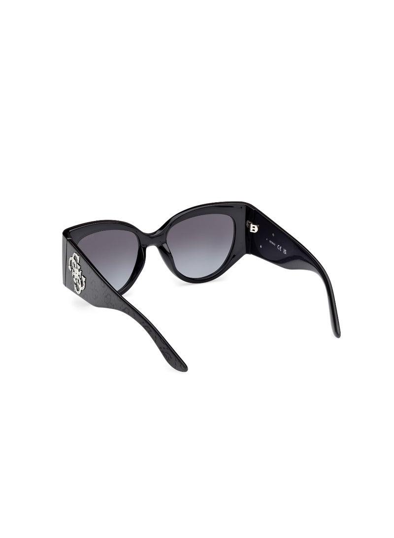 GUESS FULL RIM FEMALE CAT EYE BLACK INJECTED SUNGLASSES - Image 3