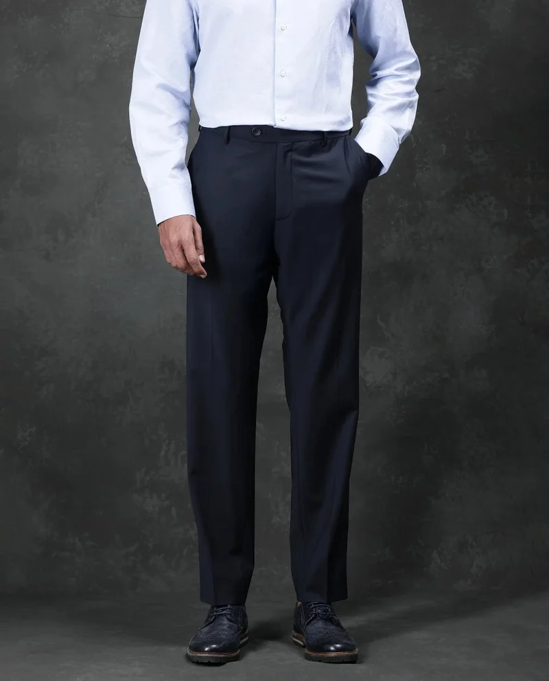 Rare Rabbit Men's Wool Blend Business Trousers
