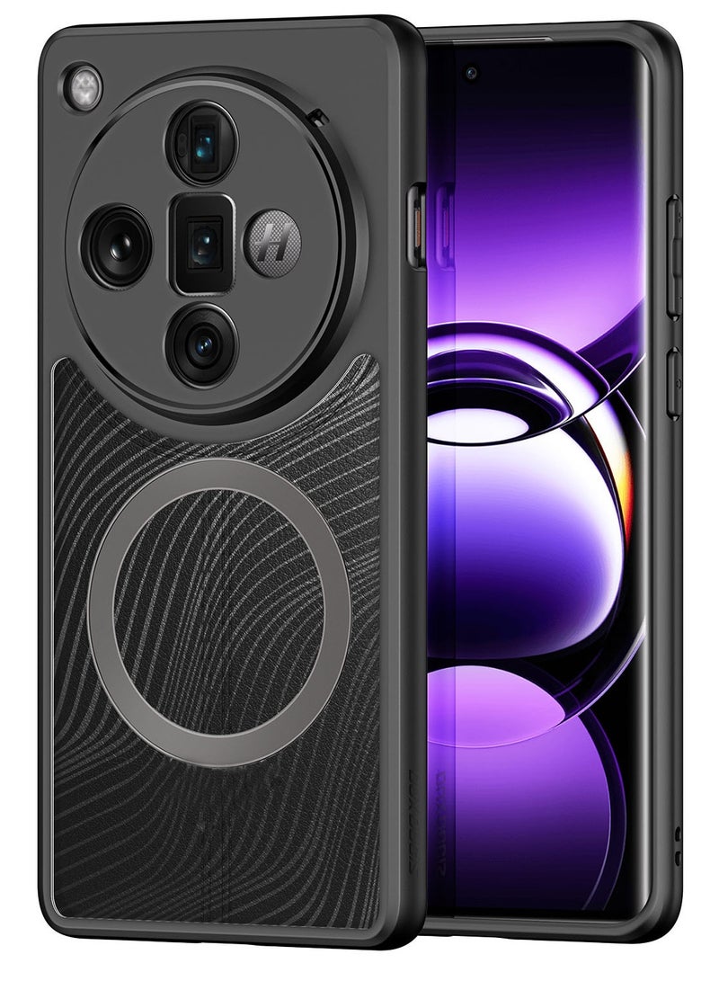 دوكس دوتشيز ايمو جراب لموبايل اوبو فايند اكس 7 الترا متوافق مع ماج سيف، جراب نحيف وشفاف مطفي مصنع من البولي يوريثين الحراري بولي كربونات البولي بروبلين سيليكون - اسود - Image 1