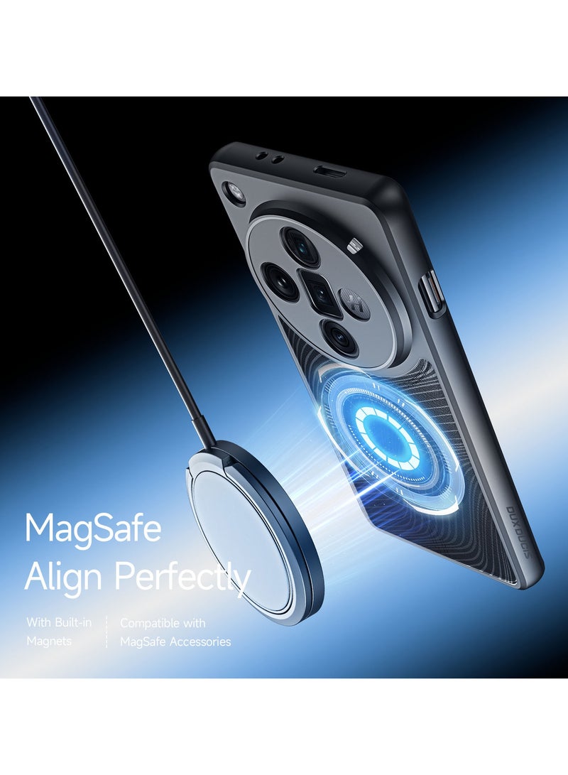 دوكس دوتشيز ايمو جراب لموبايل اوبو فايند اكس 7 الترا متوافق مع ماج سيف، جراب نحيف وشفاف مطفي مصنع من البولي يوريثين الحراري بولي كربونات البولي بروبلين سيليكون - اسود - Image 4