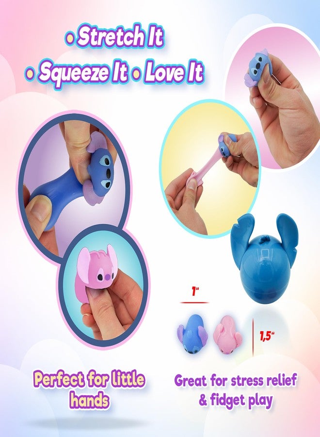 JA-RU Disney Stitch Jiggly Squishy Surprise UNbox Easter Egg | 3 Units with 2 Jigglies Each | Stretchy & Squeezy Sensory Fidget Toy | Includes Blue & Pink Stitch Figures. 7840-3 - Image 4