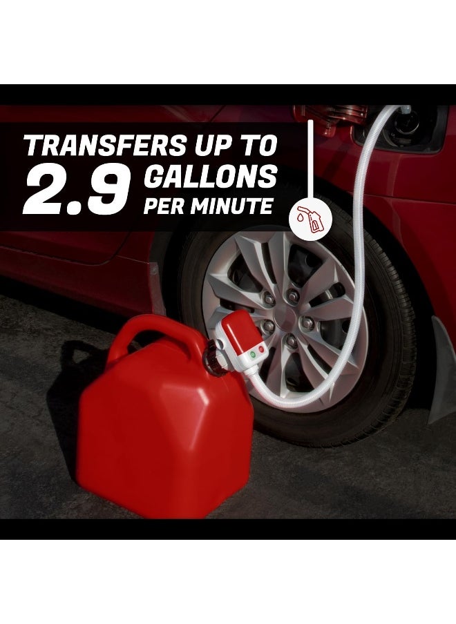 TERA PUMP Trfa01 4 Aa Battery Powered Fuel Transfer Pump W/Flexible Intake Hose And No-Spill Auto-Stop Nozzle Attachable To Gas Cans And More  - Image 1