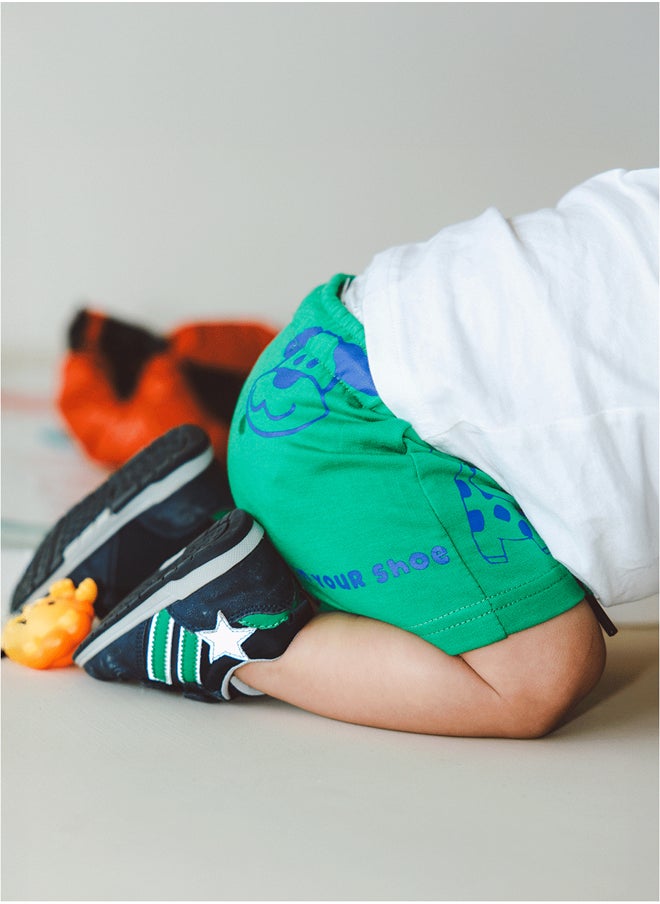 In Your Shoe Green Printed Kids Sworts  - Image 2