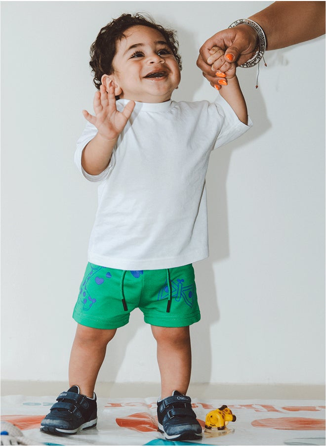 In Your Shoe Green Printed Kids Sworts  - Image 1
