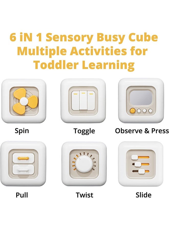 Sensory Toys for Toddler 1-3 Montessori Cube for 1 Year Old Boy Travel Toy for 12-18 Months Baby Busy Activity Cube for Fine Motor Skill Learning Birthday Gift for 1 Year Old(1 PCS) - Image 2