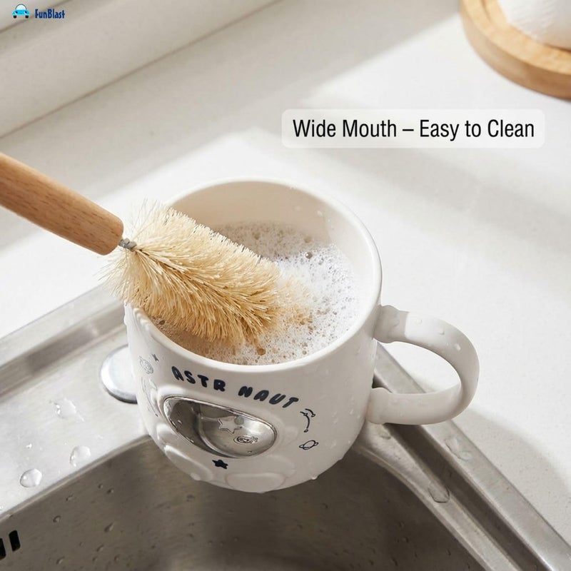 FunBlast كوب حليب فضائي للأطفال – 390 مل؛ كوب غير قابل للكسر للأطفال، أكواب حليب للأطفال غير قابلة للكسر - كوب شرب الحليب للأطفال (أبيض) - Image 4