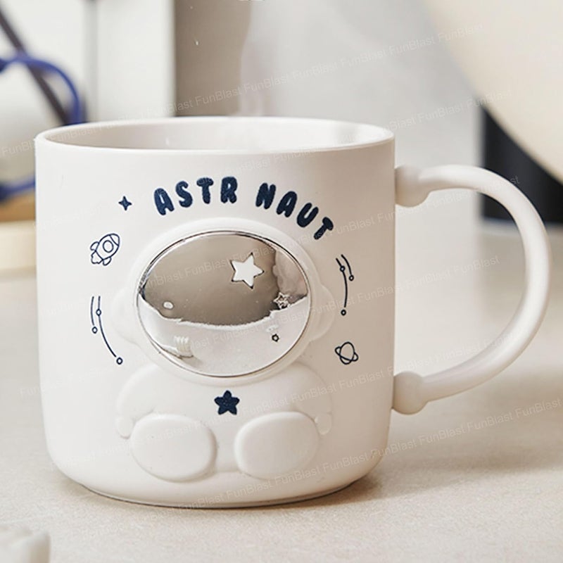 FunBlast كوب حليب فضائي للأطفال – 390 مل؛ كوب غير قابل للكسر للأطفال، أكواب حليب للأطفال غير قابلة للكسر - كوب شرب الحليب للأطفال (أبيض) - Image 1